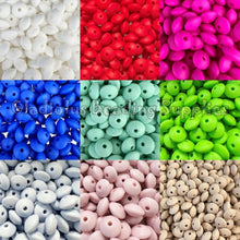 Load image into Gallery viewer, 10 Qty 12mm Lentil Beads - Spacer Beads - Silicone Beads