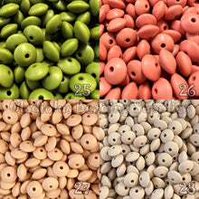 Load image into Gallery viewer, 10 Qty 12mm Lentil Beads - Spacer Beads - Silicone Beads