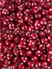 Load image into Gallery viewer, 12mm Red Polka Acrylic Beads - Polka Beads - Bubblegum Beads - Chunky Beads