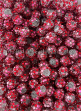 Load image into Gallery viewer, 25 Qty 12mm Pink/Red Rhinestone Acrylic Beads - Acrylic Rhinestone Beads - Bubblegum Beads