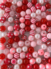 Load image into Gallery viewer, 100qty 12mm Valentine Mixed Beads - Acrylic Mixed Beads - Bubblegum Beads - Chunky Beads