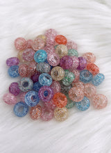 Load image into Gallery viewer, 10 Pcs 14mm - Glitter Round Spacer - Big Hole - Round Spacers - Metal Alloy Beads