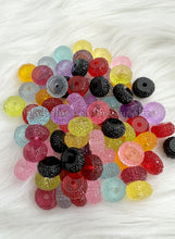 Load image into Gallery viewer, 10 Pcs 12mm - Clear/Black Spacer - Round Spacers - Metal Alloy Beads - Rondelle