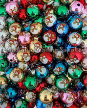 Load image into Gallery viewer, 16mm Christmas Snowman Print Beads - Acrylic Beads - Bubblegum Beads - Chunky Beads