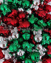 Load image into Gallery viewer, 16mm-20mm Christmas Bell Print Beads - Acrylic Beads - Bubblegum Beads - Chunky Beads