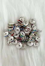 Load image into Gallery viewer, 25 Pcs 10mm Rhinestone Spacer - Round Spacers - Metal Alloy Beads
