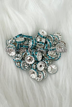 Load image into Gallery viewer, 25 Pcs 10mm Rhinestone Spacer - Round Spacers - Metal Alloy Beads