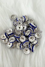 Load image into Gallery viewer, 25 Pcs 10mm Rhinestone Spacer - Round Spacers - Metal Alloy Beads