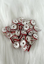 Load image into Gallery viewer, 25 Pcs 10mm Rhinestone Spacer - Round Spacers - Metal Alloy Beads