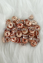 Load image into Gallery viewer, 25 Pcs 10mm Rhinestone Spacer - Round Spacers - Metal Alloy Beads