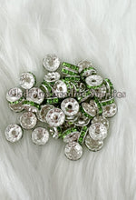 Load image into Gallery viewer, 25 Pcs 10mm Rhinestone Spacer - Round Spacers - Metal Alloy Beads