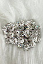 Load image into Gallery viewer, 25 Pcs 10mm Rhinestone Spacer - Round Spacers - Metal Alloy Beads