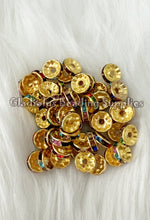 Load image into Gallery viewer, 25 Pcs 10mm Rhinestone Spacer - Round Spacers - Metal Alloy Beads