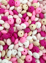 Load image into Gallery viewer, 12mm Pink Theme Lentil Beads - Spacer Beads - Silicone Beads