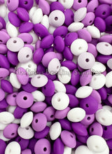 Load image into Gallery viewer, 12mm Purple Theme Lentil Beads - Spacer Beads - Silicone Beads