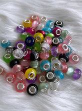 Load image into Gallery viewer, 10 Pcs 14mm - Translucent Round Spacer - Big Hole - Round Spacers - Metal Alloy Beads