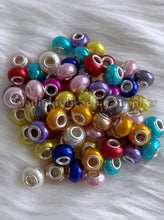 Load image into Gallery viewer, 10 Pcs 14mm - Pearl Round Spacer - Big Hole - Round Spacers - Metal Alloy Beads