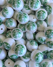 Load image into Gallery viewer, 20mm Coffee Matte Print - White Acrylic Matte Beads - Bubblegum Beads - Chunky Beads