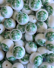 Load image into Gallery viewer, 20mm Coffee Matte Print - White Acrylic Matte Beads - Bubblegum Beads - Chunky Beads