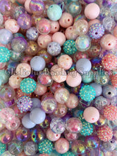 Load image into Gallery viewer, 16mm Pink/Blue/Purple Mixed Beads - Mermaid Theme - Random Assorted Acrylic Beads - Bubblegum Beads - Chunky Beads