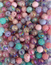 Load image into Gallery viewer, 16mm Pink/Blue/Purple Mixed Beads - Mermaid Theme - Random Assorted Acrylic Beads - Bubblegum Beads - Chunky Beads