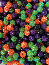 Load image into Gallery viewer, 12mm Halloween Mixed Rhinestone Acrylic Beads - Acrylic Rhinestone Beads - Bubblegum Beads