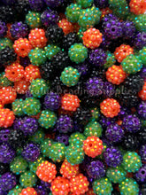 Load image into Gallery viewer, 12mm Halloween Mixed Rhinestone Acrylic Beads - Acrylic Rhinestone Beads - Bubblegum Beads