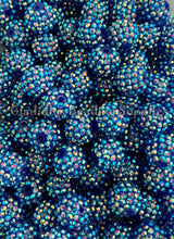 Load image into Gallery viewer, 16mm Dark Blue Rhinestone Beads - Acrylic Beads - Bubblegum Beads - Chunky Beads