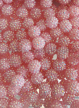 Load image into Gallery viewer, 16mm Pink Rhinestone Beads - Acrylic Beads - Bubblegum Beads - Chunky Beads