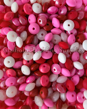 Load image into Gallery viewer, 12mm Valentine Mixed Lentil Beads - Opal/Solid Beads - Spacer Beads - Silicone Beads (Copy)