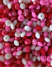 Load image into Gallery viewer, 12mm Valentine Mixed Lentil Beads - Opal/Solid Beads - Spacer Beads - Silicone Beads (Copy)