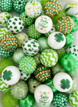 Load image into Gallery viewer, 50 Qty 20mm St. Patrick's Day Mixed Beads - Acrylic Mixed Beads - Chunky Beads #187