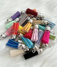 Load image into Gallery viewer, 38mm Mini Tassels - Mini Silver Tassels - Leather Tassels - 1.5" Tassels - Crafting Supplies