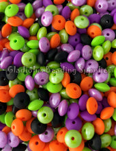 Load image into Gallery viewer, 12mm Halloween Mixed Lentil Beads - Opal/Solid Beads - Spacer Beads - Silicone Beads