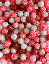 Load image into Gallery viewer, 12mm Valentine Mixed Rhinestone Acrylic Beads - Acrylic Rhinestone Beads - Bubblegum Beads