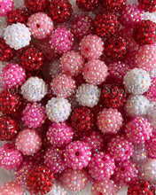 Load image into Gallery viewer, 16mm Mixed Valentine Rhinestone Beads - Acrylic Beads - Bubblegum Beads - Chunky Beads