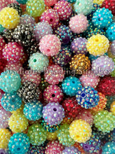 Load image into Gallery viewer, 16mm Mixed Rhinestone Beads - Acrylic Beads - Bubblegum Beads - Chunky Beads