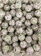 Load image into Gallery viewer, 15mm Clover Print Silicone Bead, Loose Beads, St Patrick's Day