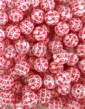 Load image into Gallery viewer, 15mm XOXO Colorful Print Silicone Bead, Loose Beads, Valentine's Day Beads