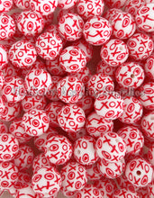 Load image into Gallery viewer, 15mm XOXO Colorful Print Silicone Bead, Loose Beads, Valentine's Day Beads