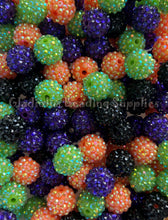 Load image into Gallery viewer, 16mm Mixed Halloween Rhinestone Beads - Acrylic Beads - Bubblegum Beads - Chunky Beads