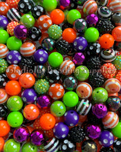 Load image into Gallery viewer, 16mm Halloween Mixed Beads - Random Assorted Acrylic Beads - Bubblegum Beads - Chunky Beads