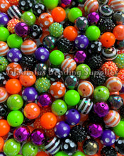 Load image into Gallery viewer, 16mm Halloween Mixed Beads - Random Assorted Acrylic Beads - Bubblegum Beads - Chunky Beads