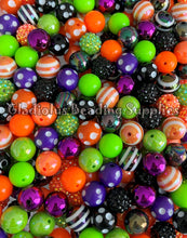 Load image into Gallery viewer, 16mm Halloween Mixed Beads - Random Assorted Acrylic Beads - Bubblegum Beads - Chunky Beads