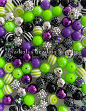Load image into Gallery viewer, 100qty 12mm Halloween Mixed Beads - Acrylic Beads - Bubblegum Beads - Chunky Beads