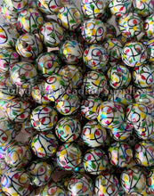 Load image into Gallery viewer, 16mm Christmas Light Print Beads - Acrylic Beads - Bubblegum Beads - Chunky Beads