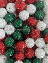 Load image into Gallery viewer, 20mm Christmas Mixed Rhinestone Beads - Acrylic Beads - Bubblegum Beads - Chunky Beads