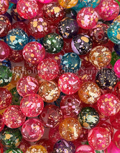 Load image into Gallery viewer, 16mm Dark Clear Splash Mixed Beads - Acrylic Beads - Bubblegum Beads - Chunky Beads