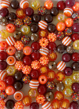 Load image into Gallery viewer, 100qty 12mm Fall Mixed Beads - Acrylic Mixed Beads - Bubblegum Beads - Chunky Beads