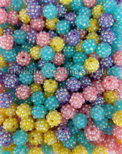 Load image into Gallery viewer, 12mm Easter Mixed Rhinestone Acrylic Beads - Acrylic Rhinestone Beads - Bubblegum Beads